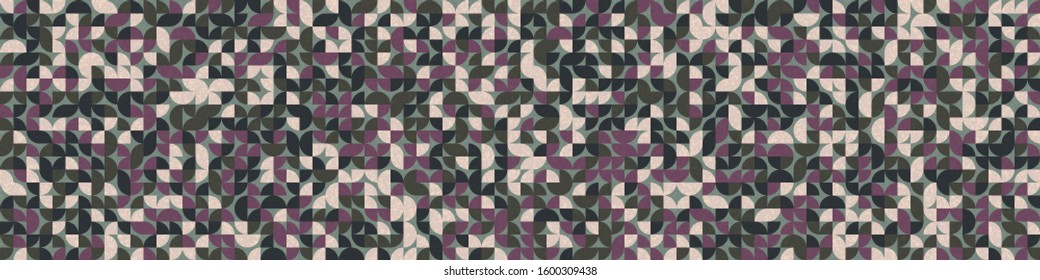 Pattern with random colored quarter circles Generative Art background illustration