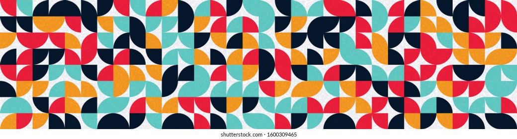 Pattern with random colored quarter circles Generative Art background illustration