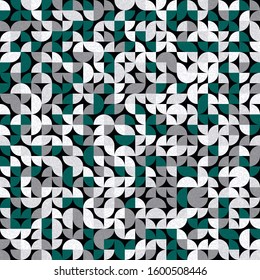 Pattern with random colored quarter circles Generative Art background illustration