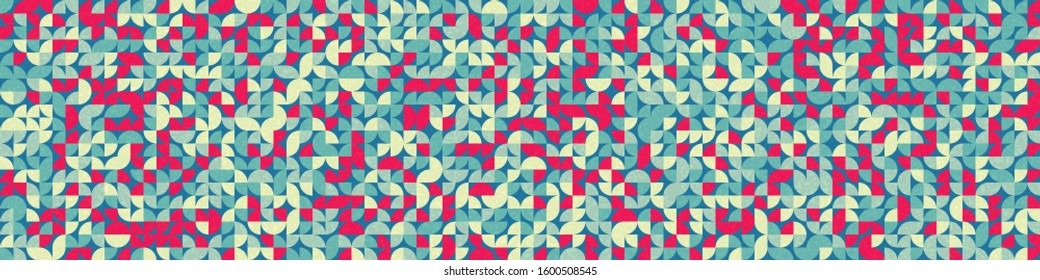 Pattern with random colored quarter circles Generative Art background illustration