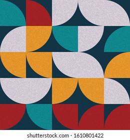 Pattern with random colored quarter circles Generative Art background illustration