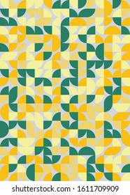 pattern with random colored quarter circles Generative Art background illustration