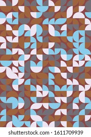 pattern with random colored quarter circles Generative Art background illustration