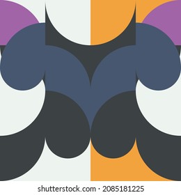 Pattern with random colored triangles, squares, circles. Generative art background illustration	