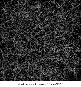 Pattern with random intersecting squares. Abstract geometric texture.