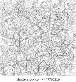 Pattern with random intersecting squares. Abstract geometric texture.