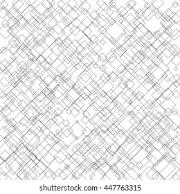 Pattern with random intersecting squares. Abstract geometric texture.