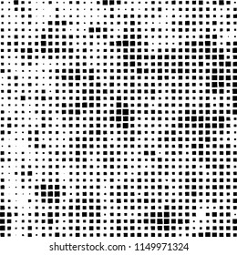 Pattern of randomly placed black squares on white background