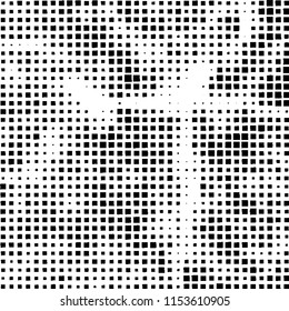 Pattern of randomly placed black squares on white background