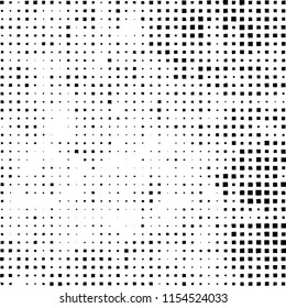 Pattern of randomly placed black squares on white background