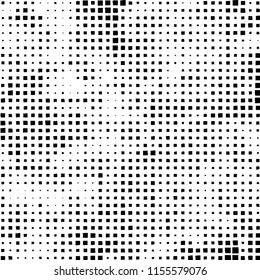 Pattern of randomly placed black squares on white background