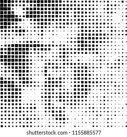 Pattern of randomly placed black squares on white background