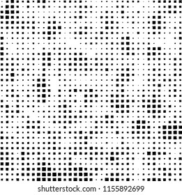 Pattern of randomly placed black squares on white background