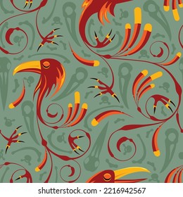  pattern of ravens. Can be used for a wrapping paper design or a textile design