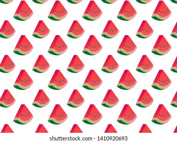 A pattern with realistic pieces of watermelon.