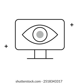 Pattern Recognition and Computer Vision Vector Icon Design with Editable Stroke, AI vision, image analysis, machine learning