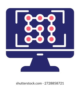 Icono de reconocimiento de patrones Color Relleno Estilo Ilustración vectorial
