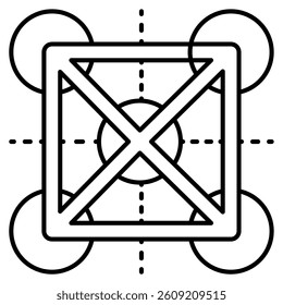 Pattern recognition icon represented by Pattern shape Line style.