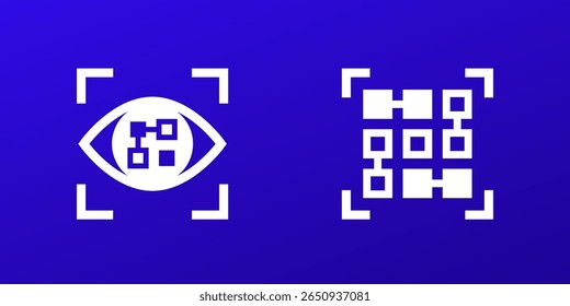 Iconos del reconocimiento del patrón, AI y diseño de la tecnología
