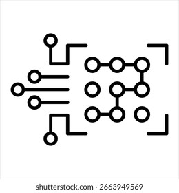 Ilustración vectorial de icono de contorno de reconocimiento de patrón