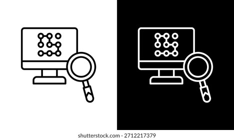 Diseño de conjunto de iconos blancos de contorno de reconocimiento de patrones