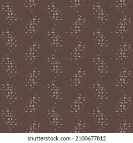 Pattern with rectangular flecked patches. Wallpaper design. Decorative graphics in dark brown and gray.