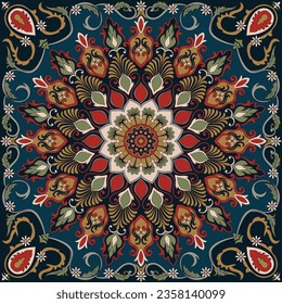 Pattern, rectangular handkerchief, mandala, mat and rug components, carpet