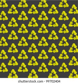 pattern of recycling icons, isolated on gray background.