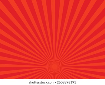 Pattern Red Background. Rays. Radial. Banner. Energy geometric design.
