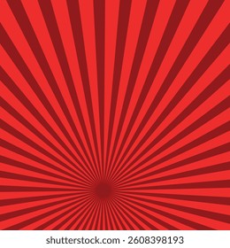 Pattern Red Background. Rays. Radial. Banner. Energy geometric design.