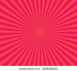 Pattern Red Background. Rays. Radial. Banner. Energy geometric design.