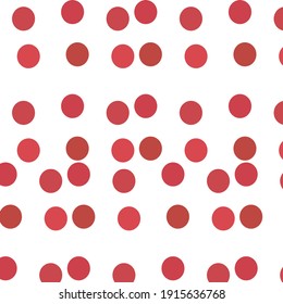  Pattern red circles on white textile  vector