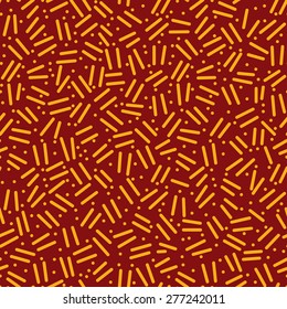 Pattern in red colors of the sticks and dots