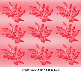 Pattern with a red Edelweiss. May be used as a pattern on fabric or floral background