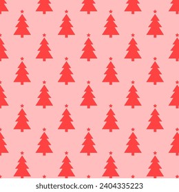 Ein Muster roter Tannenbäume. Kann als Hintergrund verwendet werden. Weihnachtsbaumkonzept.