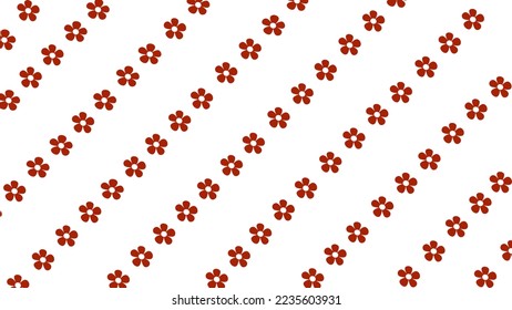 pattern with red flowers on white background