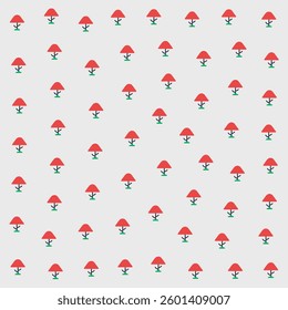 a pattern of red and green lamps on a white background