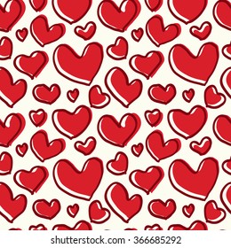 Pattern red heart with a thick line