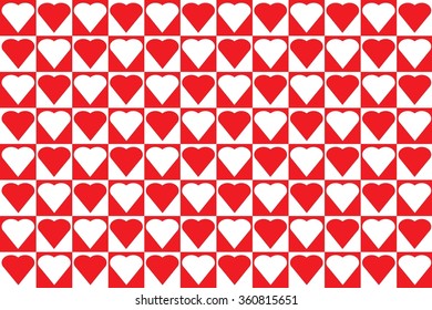 Pattern with red hearts for wrapping paper.