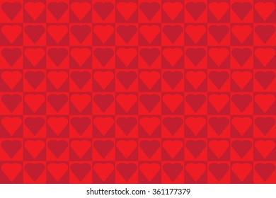 Pattern with red hearts for wrapping paper.