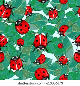 Pattern red ladybugs