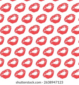 Pattern with red  lips, EPS 10