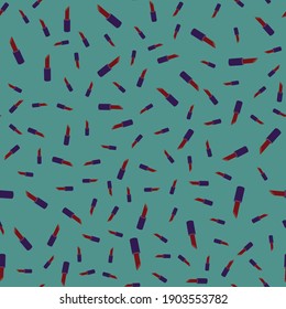 pattern with red lipstick on a blue background