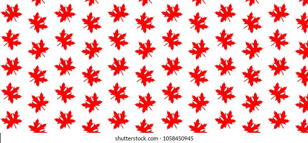 pattern with red maple leaf icon
