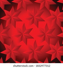 Patrón de estrellas poligonales rojas con brillo.