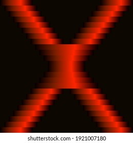 pattern of red rectangles on a black background in the form of the letter x
