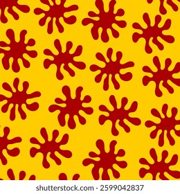 Pattern Red Splatter With Yellow Background