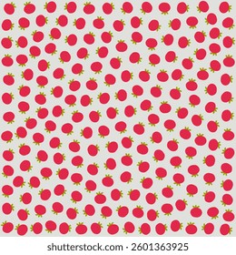 a pattern of red strawberries on a white background