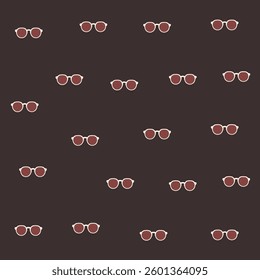 a pattern of red sunglasses on a dark background