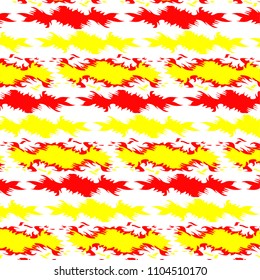 Pattern with red and yellow flame. Vector illustration